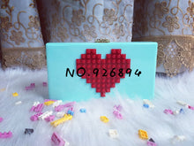 New fashion Lego Acrylic LOVE heart-shaped smiley lady clutch evening bag chain shoulder bag wallet purse messenger bag wallet