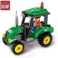 ENLIGHTEN City Construction Road Roller Forklift Truck Tractor Sweeper Truck Building Blocks Kids Toy Compatible Legoe Bricks