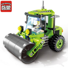 ENLIGHTEN City Construction Road Roller Forklift Truck Tractor Sweeper Truck Building Blocks Kids Toy Compatible Legoe Bricks