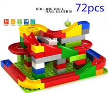 [Bainily]2017 Funny DIY Race Run Track Colorful Construction Balls Rolling Track Building Blocks Compatible LegoINGly Duploe