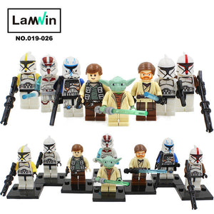 Star Wars 7 Action Figures The Force Awakens Clone Storm Trooper Yoda Darth Vader Building Blocks Brick Compatible With Legoe