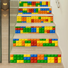 6Piece/Set 18*100CM Children Play LEGO Pattern 3D Stairs Stickers  Modern Muurstickers Home Decor Autocollants Muraux