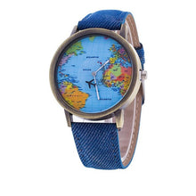 2017 New Women Watches Global Travel World Map PU Leather Fashion Leather Quartz Watches Clock For Ladies Montre Femme