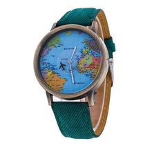 2017 New Women Watches Global Travel World Map PU Leather Fashion Leather Quartz Watches Clock For Ladies Montre Femme