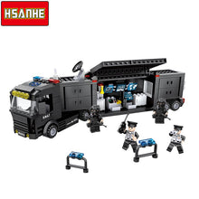 HSANHE Building Block Brick SWAT Command Vehicle Car 3D DIY Model Compatible With Legoe City Boy Toy Christmas Gifts Toy For Kid