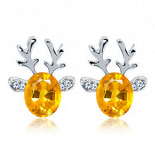Christmas Reindeer Earrings Crystal Earrings luxury three-dimensional Christmas reindeer antlers earrings Gift 30