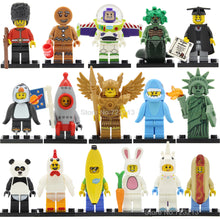 Gingerbread Chicken Unicorn Figure Panda Man Statue Of Liberty Golden Saint Medusa Rocket Boy Building Blocks Bricks Toys