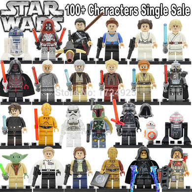 Star Wars Block Single Sale Yoda Leia figure Boba Fett Ki Adi BB8 Clone Trooper Darth Vader Kylo Ren Building Blocks Models Toys