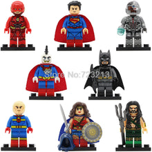 X0167 Super Hero Superman Bizarro Cyborg figure The Flash Aquaman Scott Free Batman Mr Miracle Building Blocks Model Toys