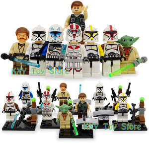 Star Wars The Last Jedi Yoda Obi-Wan Darth Vader Storm Building Block Compatible with LegoINGlys Starwars Kids Action Figure Toy