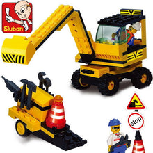 ENLIGHTEN City Construction Road Roller Forklift Truck Tractor Sweeper Truck Building Blocks Kids Toy Compatible Legoe Bricks